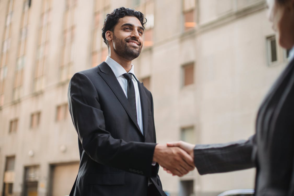 a person shaking hands